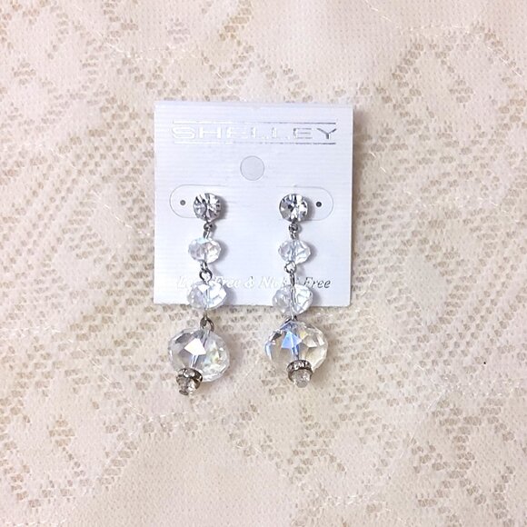 NEW Handcrafted Clear Beads Drop Earrings Women Fashion Jewelry Gifts - Picture 2 of 4